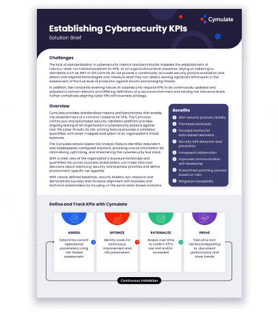 Establishing Cybersecurity KPIs - Cymulate