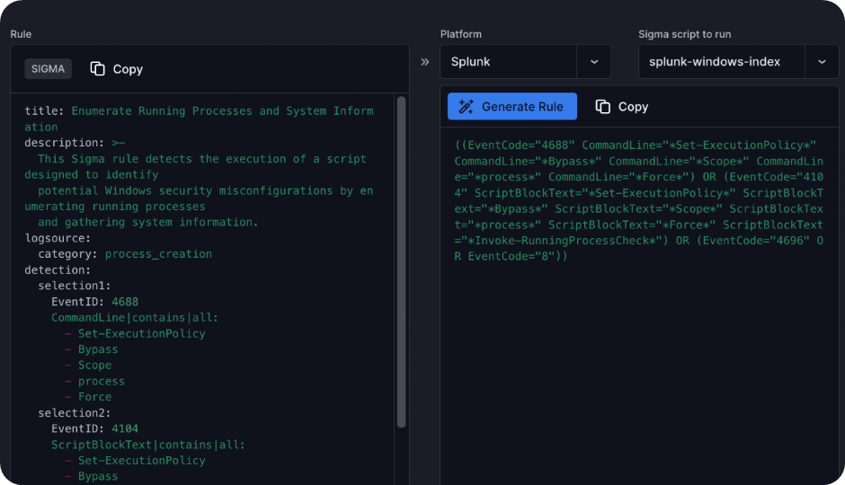 Visual illustrating how Cymulate delivers tailored detection rules to SIEM, EDR, or XDR platforms, enabling security teams to test and validate alerts for improved threat response