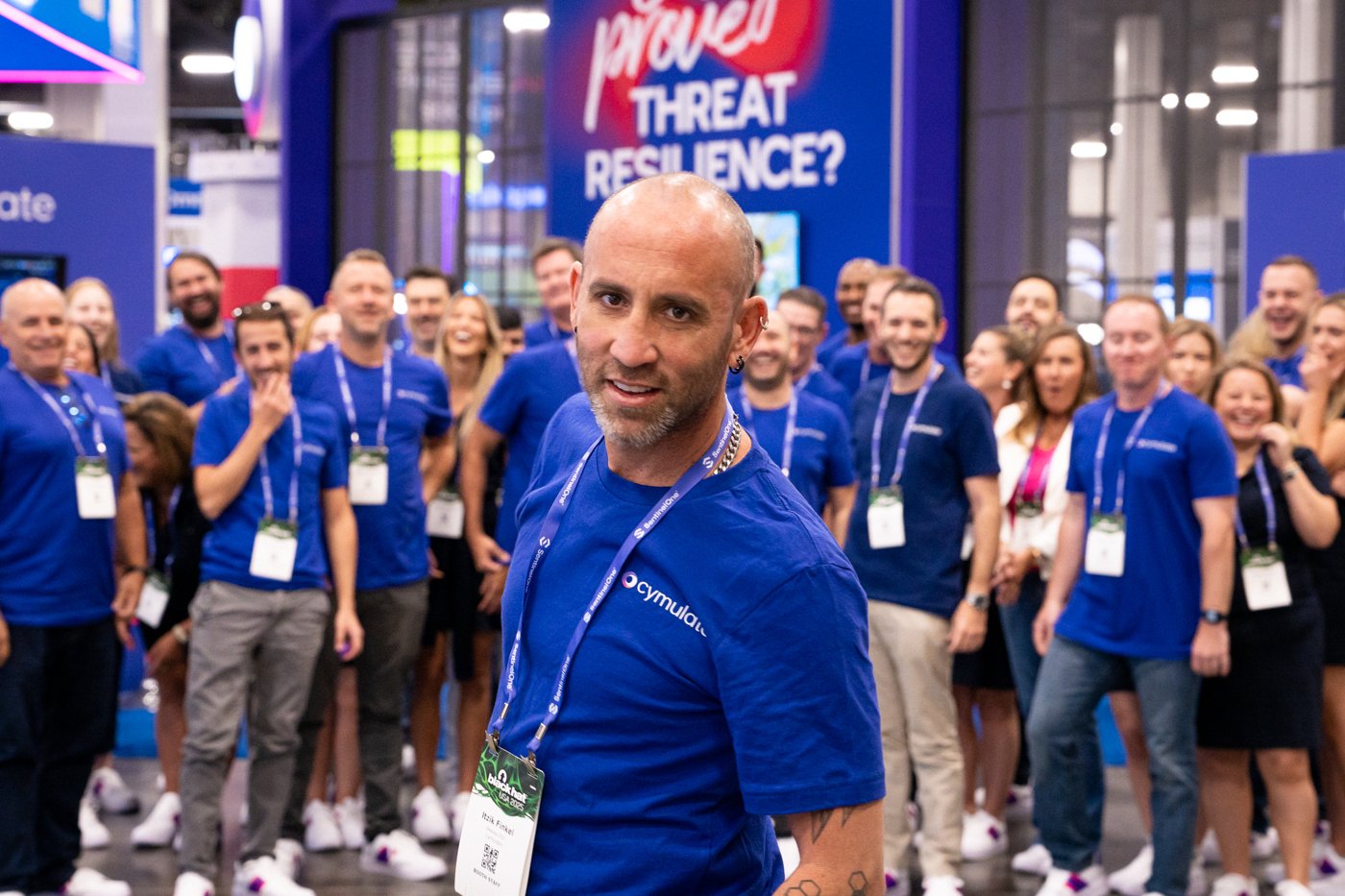 The Cymulate booth crew at a recent conference